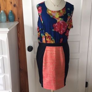 Floral and Tweed Dress